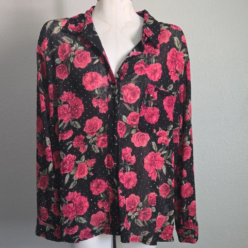 Elegant Floral Button Down Shirt